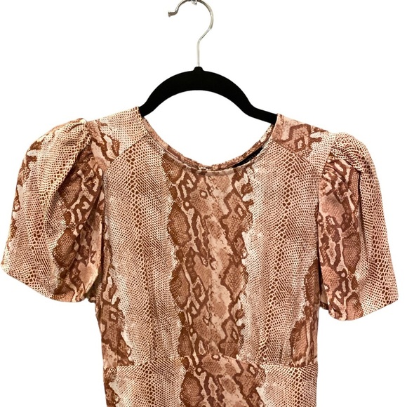 NWT AFRM Jaimie Open Back Animal Print Midi Dress, size X-Small - Picture 4 of 6